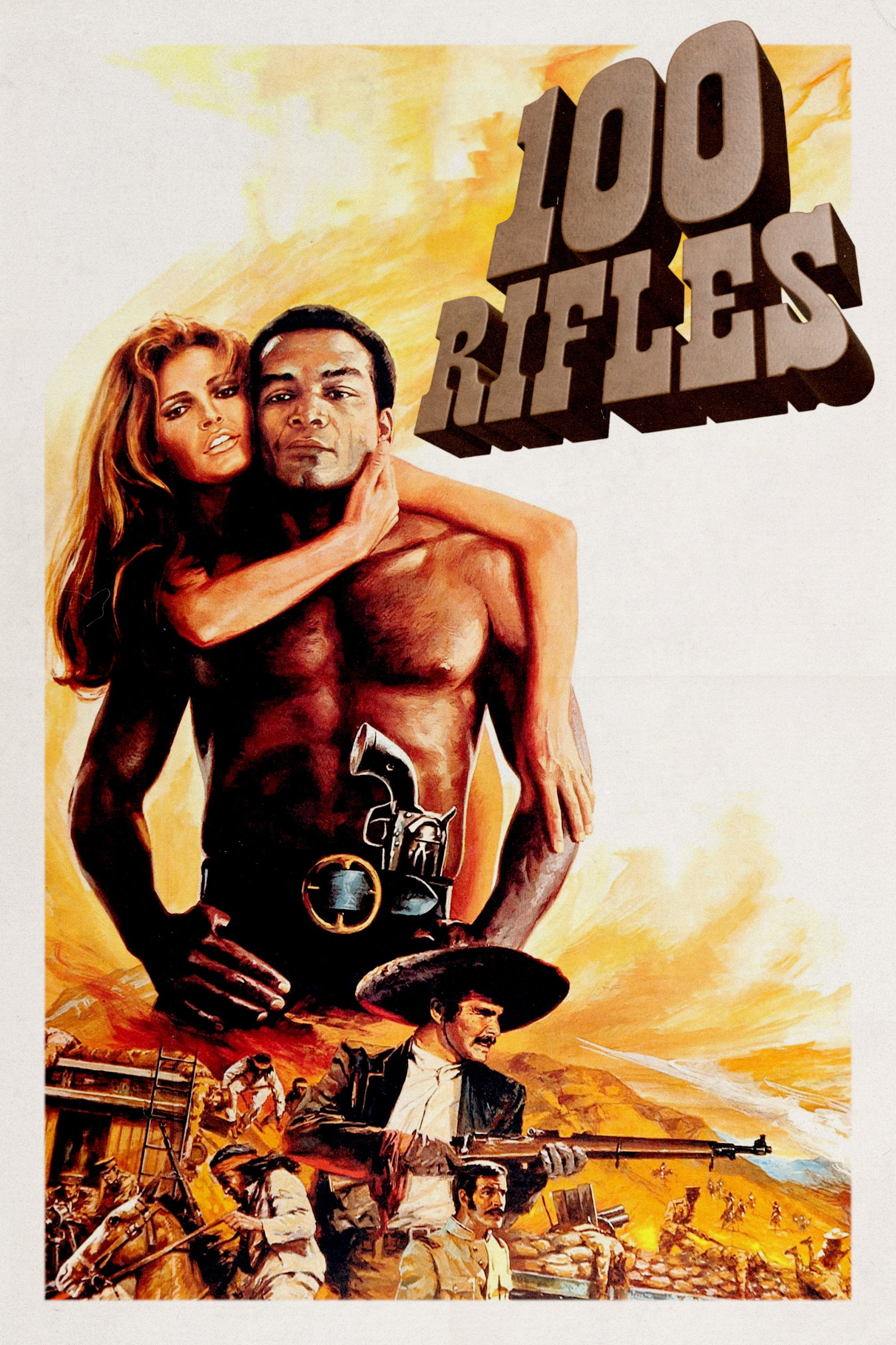 100 Rifles movie poster print
