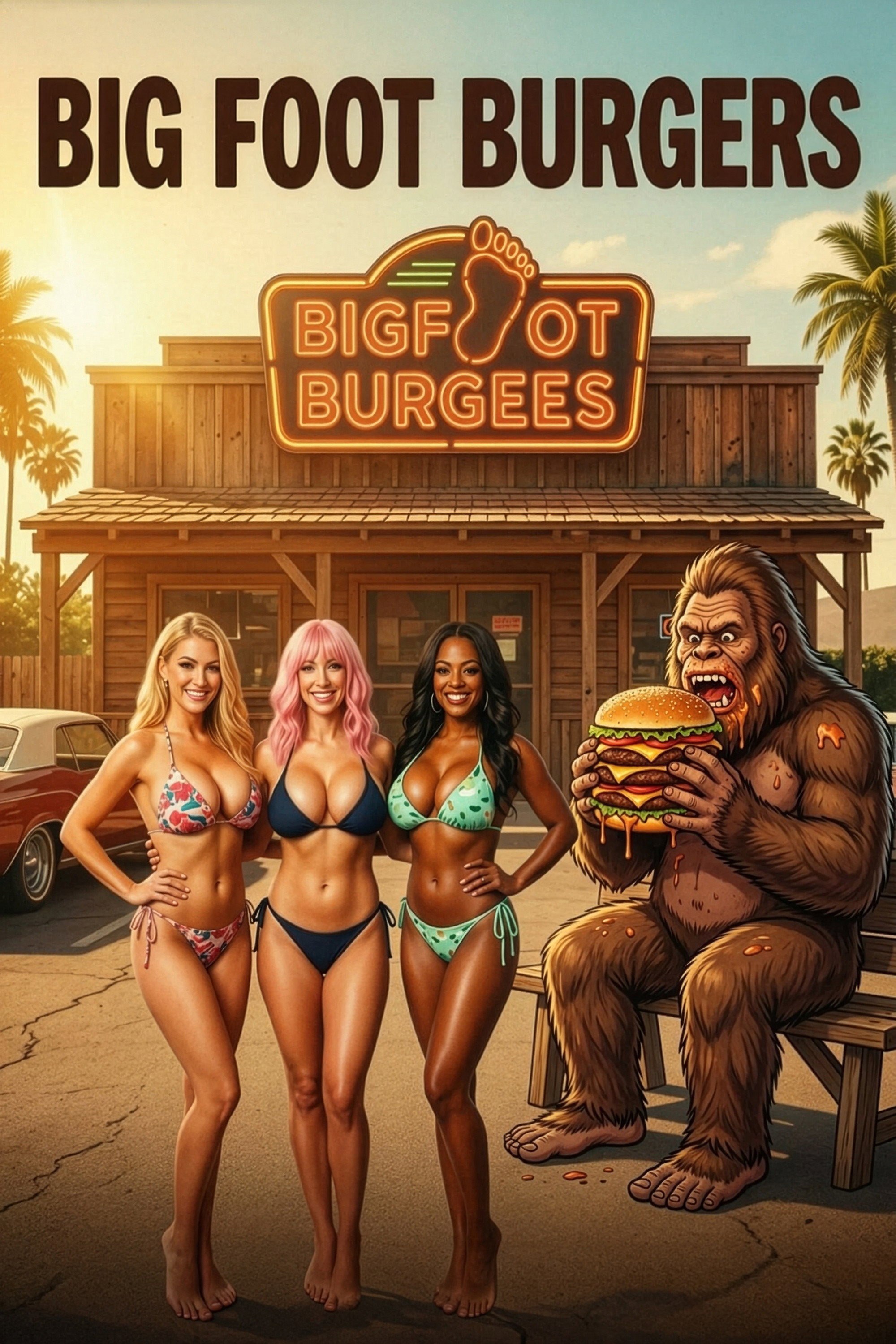Big Foot Burgers movie poster print