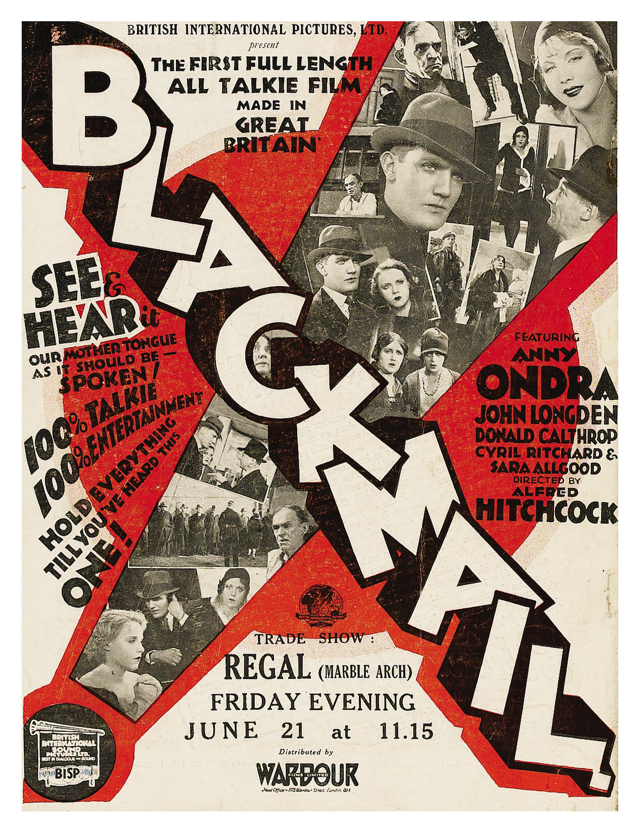 Blackmail movie poster print