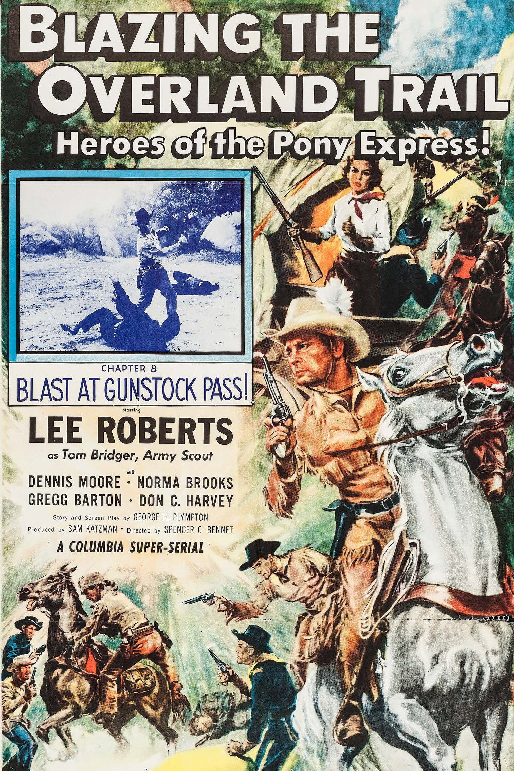 Blazing the Overland Trail movie poster print