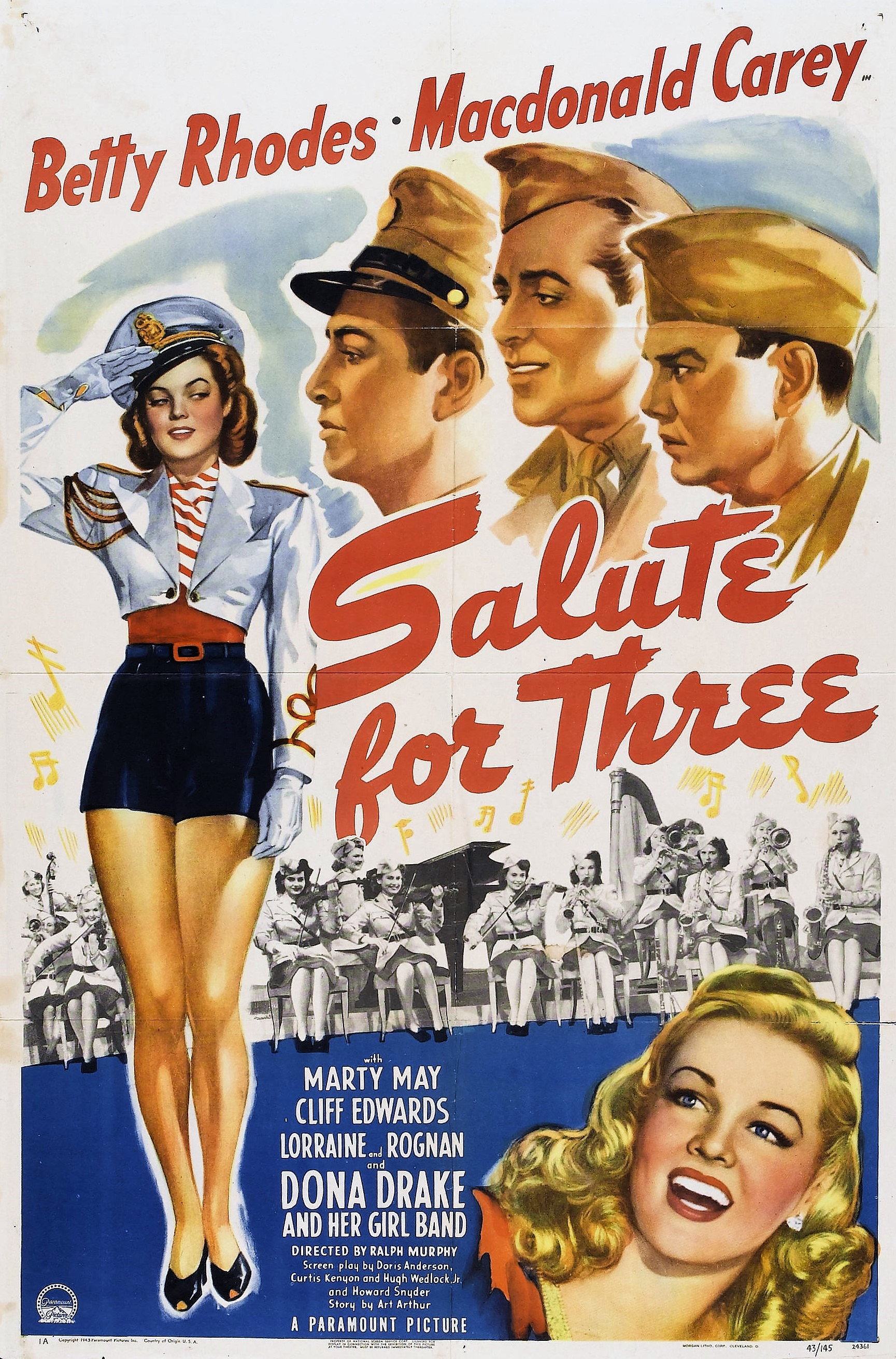 Salute for Three movie poster print