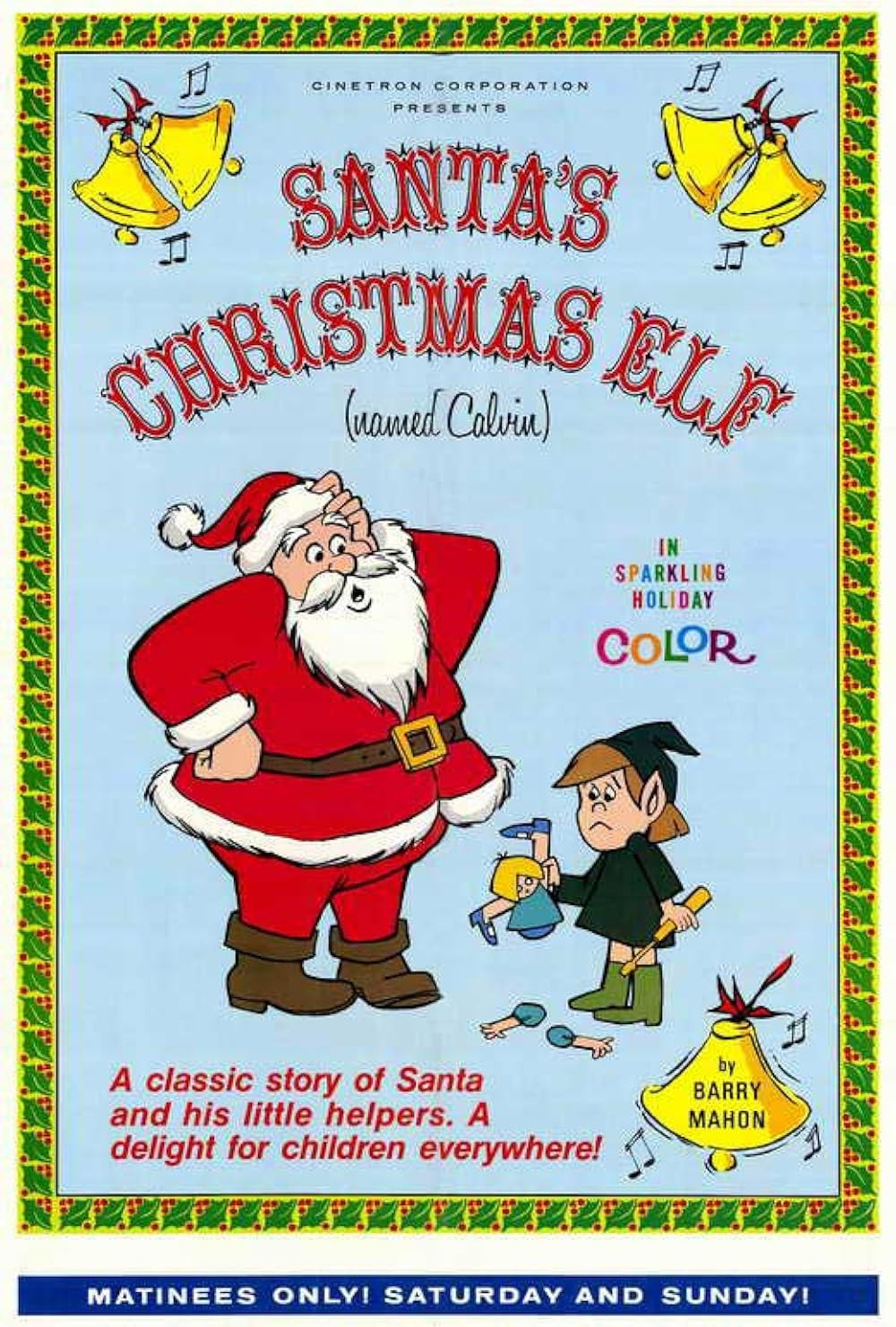 Santa's Christmas Elf (Named Calvin) movie poster print
