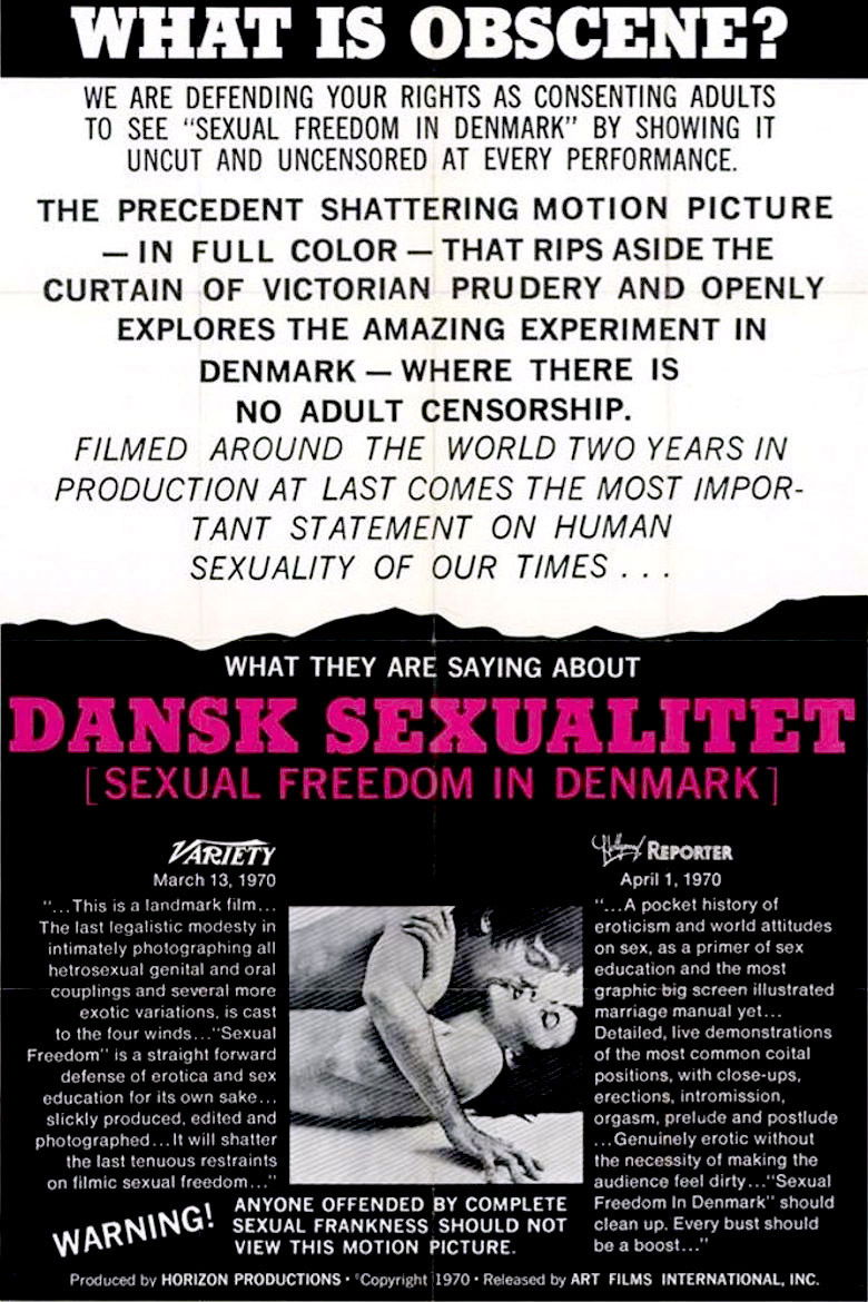Sexual Freedom in Denmark movie poster print