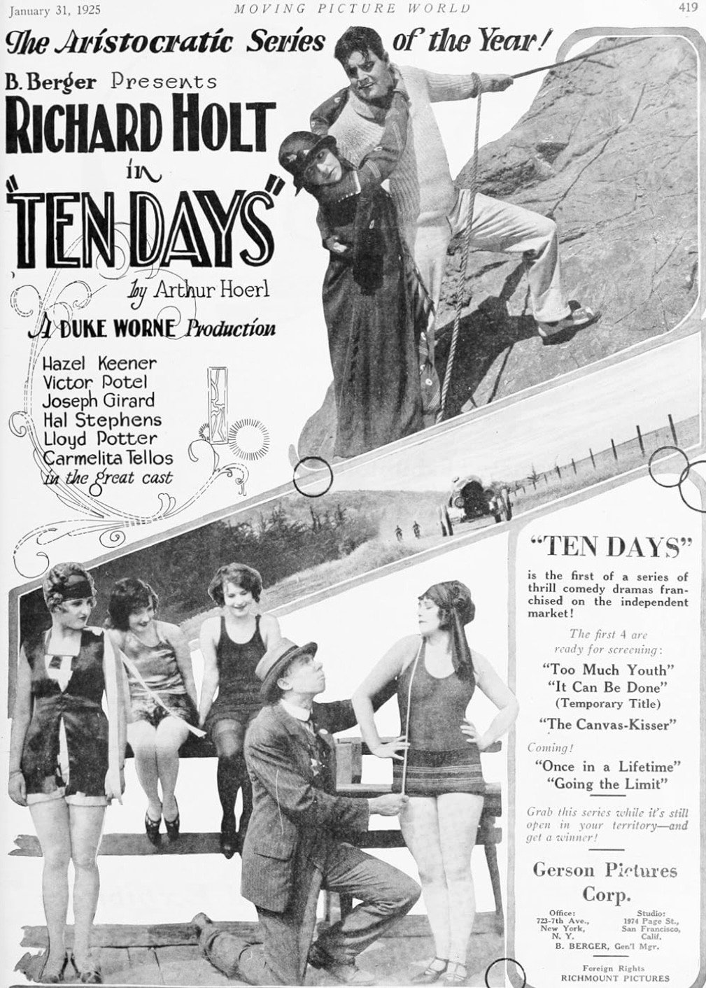 Ten Days movie poster print