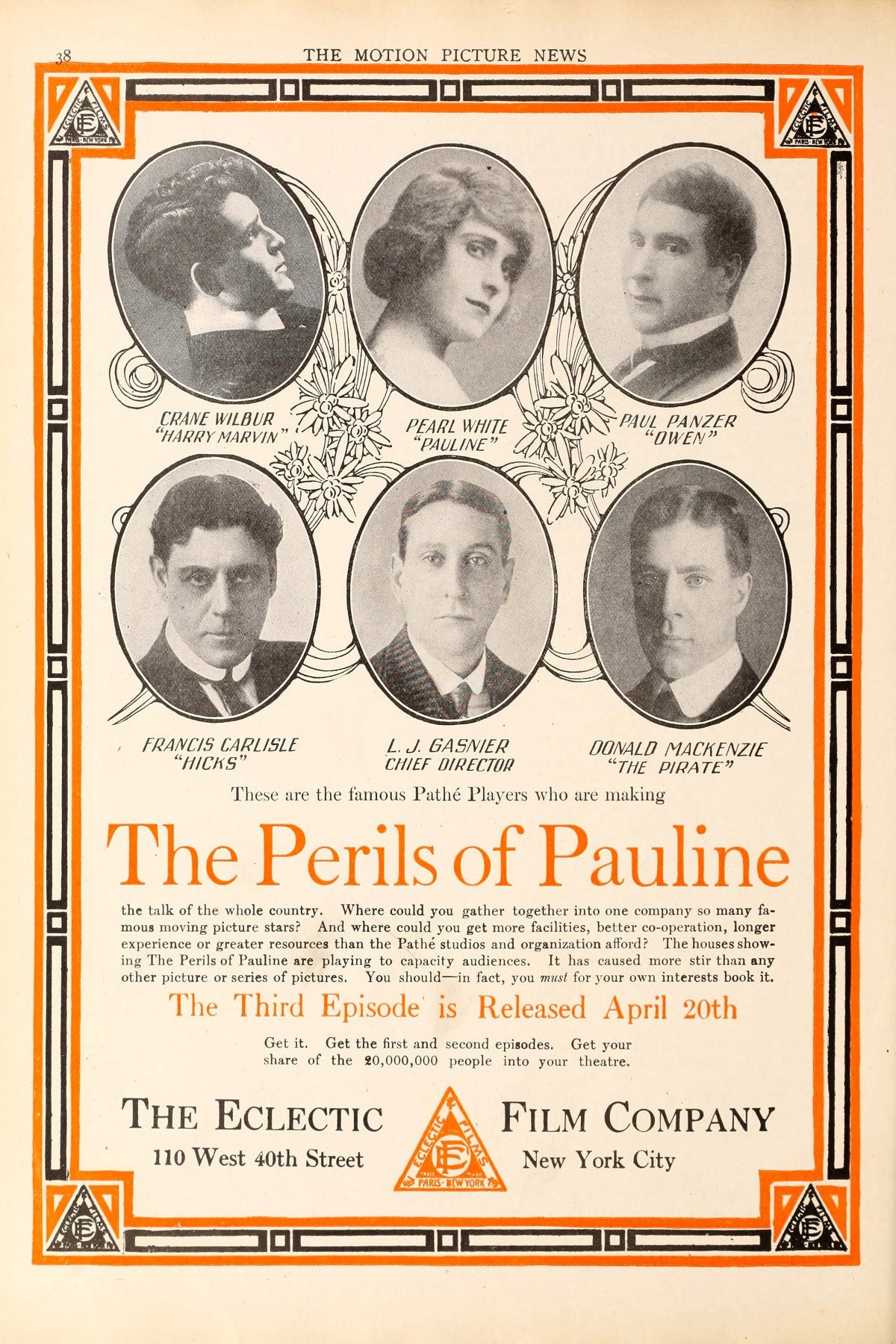 The Perils of Pauline movie poster print